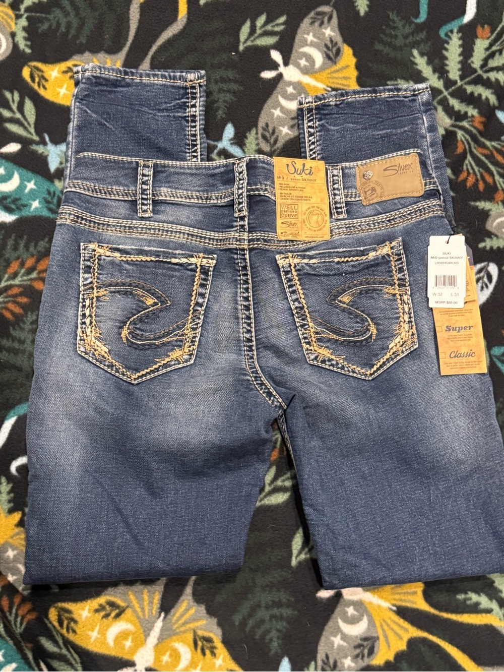 Silver Suki Mid Pencil Skinny Joga Jeans Super Stretch NWT Size 32/31
